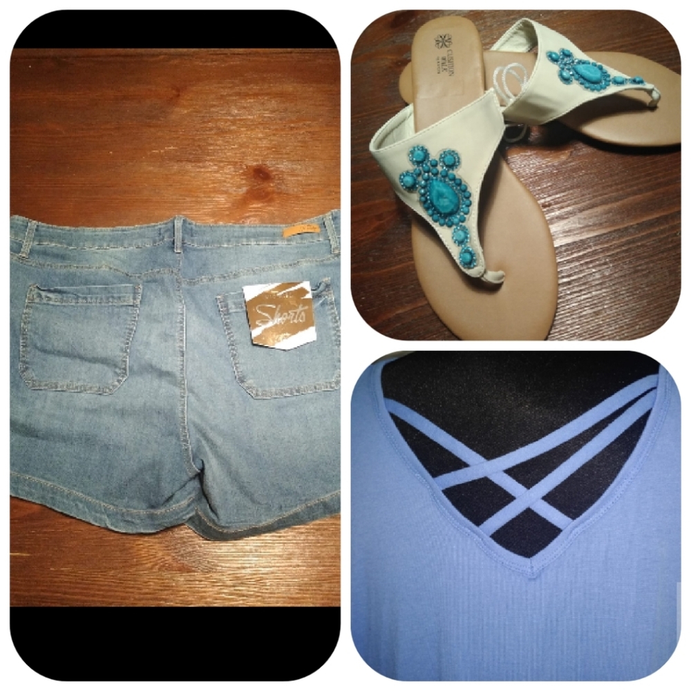 BUNDLE Shirt (18), shorts (22) & sandal 7, 8 or 9